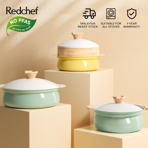 Redchef Nonstick Ceramic Rock Table Soup Pot Non Toxic PFAS& PTFE& PFOA Free Casserole 20/24cm Suitable for All Stoves
