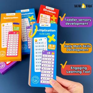 BERA TALE Rewritten Multiplication And Division Training Cards Study Cards Math Practice Cards for Primary School Students 16Cards