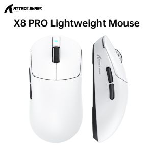 ATTACK SHARK X8 PRO 8KHz Wireless Gaming Mouse | PAW3395 Pro Sensor | 55g Ultra-Light |40K DPI 55g Tri-Mode Bluetooth For Gamer