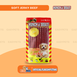 Munch and Treats Soft Jerky Dog Treats Chewable Dog Snack Pet Plus 65g | Easypets