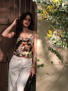 Floral Print Halterneck Crop Top