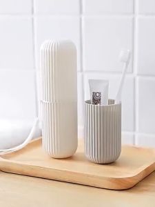 Tempat Sikat Gigi Travel Portable | Kotak / Wadah Penyimpanan Sikat Pasta Odol Gigi Bentuk Tabung Praktis | Toothbrush Case Box Pastel Dispenser Travel Traveling Hiking Camping Organizer Aesthetic Multifungsi