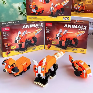 Tyrannosaurus dinosaur elephant panda kangaroo tiger animal assembled building blocks childrens toy