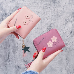 JIFANPAUL | Cute Flowery Mini Zippered Wallet For Students