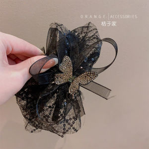 Mesh Double-sided Bow Hair Clip Girly Korean Fashion Light Luxury Hair Accessories Claw Clip for Women