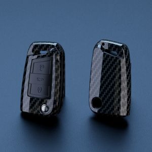 Car Key Cover ABS Carbon Fiber Fob Case for VW Golf 7 MK7 Tiguan MK2 SEAT Ateca Leon FR Ibiza Skoda Octavia Protector Accessory