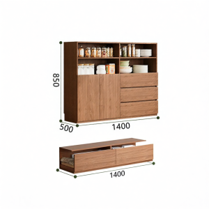 Vintage Solid Wood Multi-layered Storage Cabinet