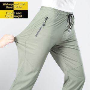 Outdoor Quick-Drying Pants for Men Women Breathable Elasticated Lightweight Windproof UV Protective Hiking Camping Trousers