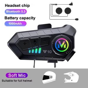 Bluetooth Motorcycle Helmet Headset Wireless MP3 Player 1000Mah Super Long Standby Earphone Waterproof With Soft Hard Mic