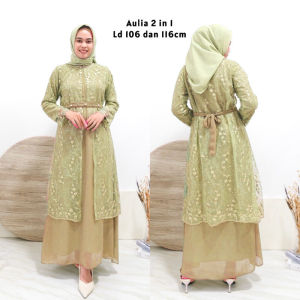 TERMURAH - ADA JUMBO / JUWITA DRESS AULIA 2 IN 1 TERMURAH GAMIS BRUKAT TILLE MAXI DRESS KONDANGAN TERBARU BEST SELLER GAMIS WANITA VELVET PLUS OUTER ROMPI BROKAT MUTIARA KEKINIAN FREE BELT CANTIK/READY JUMBO//DRESS BRIDESMAID LEBARAN REMAJA TERBARU MODERN