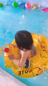 【Clitomk】New แหวนว่ายน้ําเด็ก ห่วงยางเป่าลมเด็ก แบบสวมขาเด็ก น่ารักมากๆ วงกลมนั่งเด็กวัยหัดเดินจะพองตัว