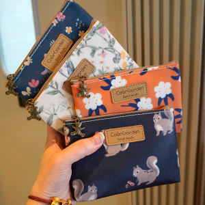 กระเป๋าใส่เหรียญผู้หญิงลายการ์ตูนน่ารัก กระเป๋าใส่ผ้าอนามัยแบบพกพา กันน้ำ กระเป๋าใส่เหรียญแบบสั้น กระเป๋าใส่เหรียญ PVC กระเป๋าใส่เหรียญแบบยูนิเซ็กซ์