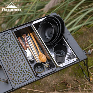 Campingmoon | CAMPINGMOON CK-11 BKCK-11 Stainless Steel Outdoor Picnic Cutlery Set - Travel Food Container Vegetable Box for Camping