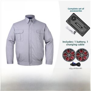 NUDO | Noding Summer Cooling Fan Jacket Mens Workwear Protective Gear With Charging Welders Clothing Heat Relief Factory Workshop