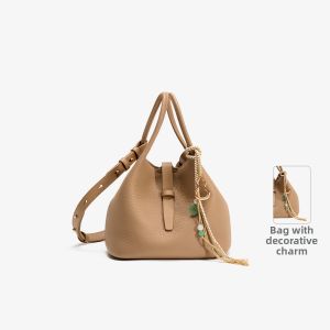 bampo | Celebrity Style Basket Bag Top Layer Leather