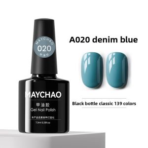 MAYCHAO | New 2026 Icy Light Blue Sparkling Pure Color Gel Nail Polish