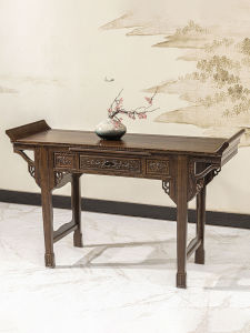 Lush age | Ritual Worship Table Redwood Mortise and Tenon Structure Solid Wood Classical Chinese Entryway Altar Desk