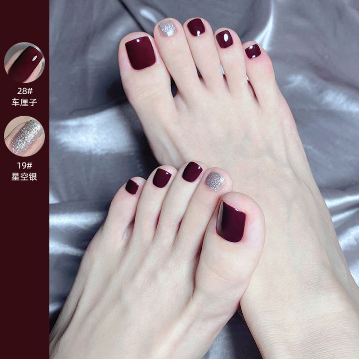 sơn móng chân màu trắng trơn | Nails, Slip on sandal