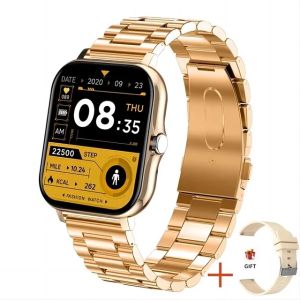 Women Gold Smart Watch Men Waterproof Bluetooth Wireless Call Infinite Screen Smart Bracelet 2024 New Watch DIY Watch Face Bands