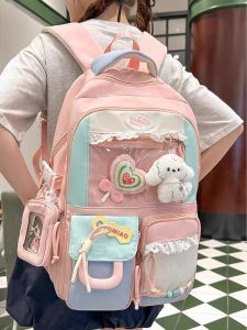 OUDENGPAI | Large Capacity School Bag Womens Style Korean College Sweet Style Backpack High Aesthetic Value For Junior High School Girls
