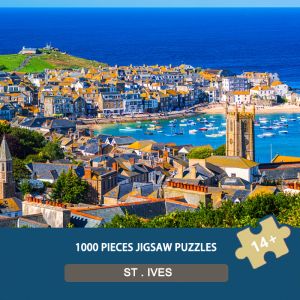 500/1000/1200/2000PCS Jigsaw Puzzle Coastal St Ives Seaside Town Ocean View For Adults Great Weekend Relaxation And Family Fun