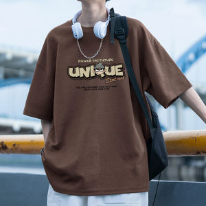 เสื้อยืดแขนสั้นผ้าฝ้ายแท้ ทรงหลวม สำหรับผู้ชาย ฤดูร้อน แฟชั่น เสื้อยืดแขนสั้น ลำลอง สำหรับวัยรุ่น เสื้อตัวบน