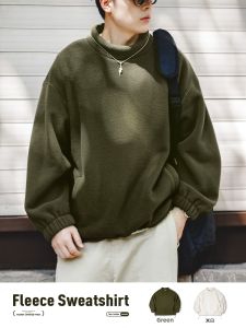 MADEN | Fleece Polo Collar Loose Leisure Sweater Fall