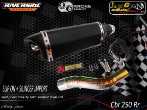 knalpot racing Akrapovic Hexa Hitam Tip Import Taiwan silincer silinser plus slip on