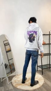 Hoodie Syndrome Edition By Amnes Apparel jaket distro sweater - Putih X Ungu