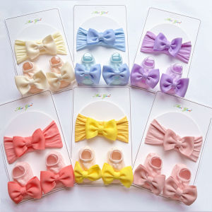2 cái/Bộ vớ băng đô cho bé mùa hè Nơ Công Chúa cô gái hairbands vớ trẻ sơ sinh Bowknot mũ nón