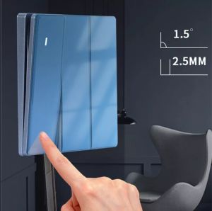 saklar lampu biru super tipis anti gores 3 gang 1way