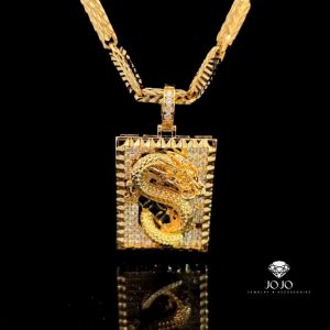 M1683 Mặt và Dây chuyền nam thiết kế hình RỒNG sang trọng cá tính JOJO
