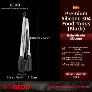 GEDO | Kitchen Specialized Food Tongs for Grilling and Frying