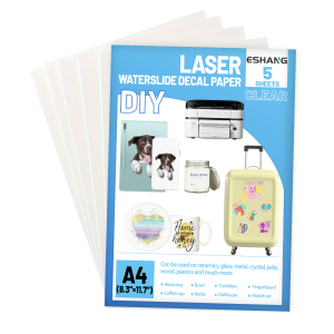 5/10 Sheets Waterslide Decal Paper INKJET / LASER CLEAR Premium Water Slide Transfer Paper Clear A4 Size 8.3 x 11.7"