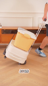 Foldable Shopping Trolley Portable Supermarket Cart Universal wheel Platform car