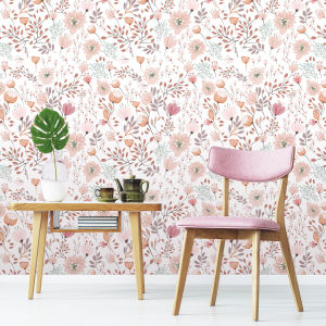 Watercolor Floral Self-adhesive Wallpaper