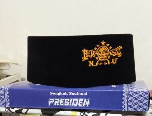 Peci/kopiah Nama logo NU Kuning emas