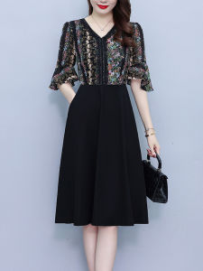 DAIXIANGFEIZI | Petite Friendly A-Line Short Sleeve Mid-Length Dress