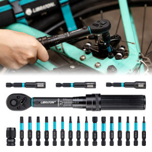 21pcs Bike Torque Wrench 1/4" 2-14Nm Bike Torque Wrench Set Socket Spanner with Impact Bit Bicycle Motorcycle Ratchet Repair Kit