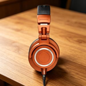 Foldable Professional DJ Headphones Closed-Back Over-Ear Wired Headset with High Resolution Sound Comfortable Memory Foam Ear