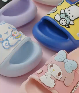 Tawii. Slippers for kids girl Kuromi Cinnamon Dog Cartoon Non-Slip Sandals Childrens Wedge Slippers