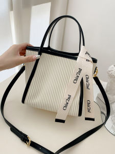 Elegant Commuter Fashion Foldable Large Capacity Ladies Basket Handbag Shoulder Crossbody Bag Handheld British Style Soft PU