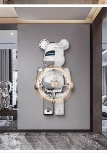 JAM dinding lampu berlapis poslen dan akrilik estetik mewah