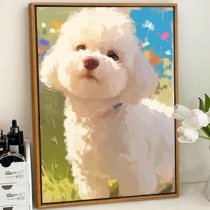 Healing Bichon Diamond Painting Full Drill New 2025 Internet Famous Dog Cartoon Handmade Diy Dot Brick Living Room Decor