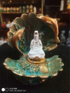tượng mẹ Quan âm tọa Ngọc trai. mini