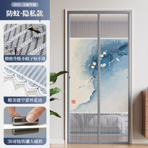 Summer Mosquito-Resistant Door Curtain Strong Magnetic Strip Magic Tape Privacy Bedroom Partition Curtain Home Use