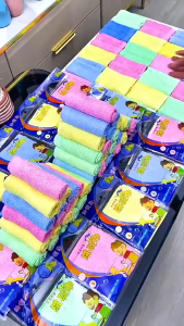 【 In Stock 】Kitchen Dish Towel Wood Fiber Non-stick Oil Dish Cloth Degreasing Kitchen Cleaning Cloth Tuala Pinggan Mangkuk 洗碗巾