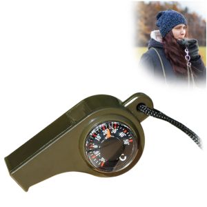 3 in 1 Emergency Safety Whistle for Outdoor Hiking Camping Loud Survival Whistle Multi Functions with Mini Compass