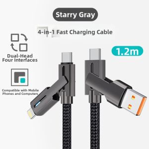 SKAMA | 4-in-1 Fast Charging Data Cable Dual Head USB Multi-Function Car PD