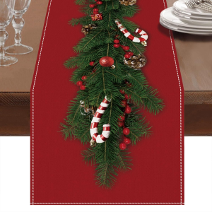 VIKAMA red Christmas tree decoration table runner seasonal winter Christmas party decoration holiday indoor home kitchen decor
